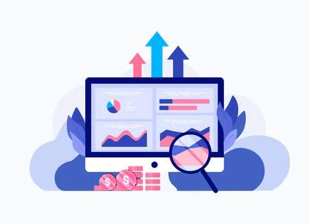 revenue management dashboard with magnifier